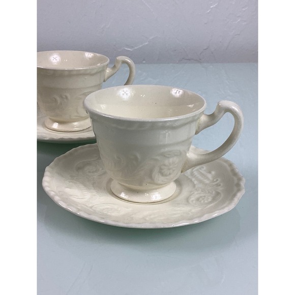 Vintage Steubenville Adam Antique Demitasse cup & saucer set of 4 - Picture 12 of 12